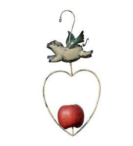 Handmade Metal Fruit Bird Feeder In Animal Design