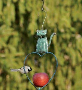 Handmade Metal Fruit Bird Feeder In Animal Design
