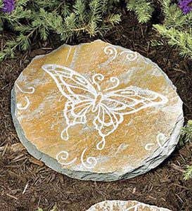 Flyers And Ferns Natural Slate Etched Stepping Stones