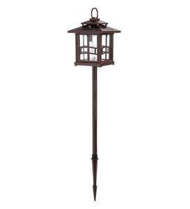 3-in-1 Solar Lanterns with Shepherd's Hook/Ground Stake, Set of 2 - Bronze