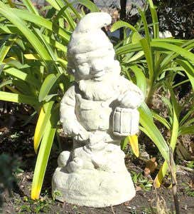 USA-Made Cast Stone Vintage Gnome With Frog