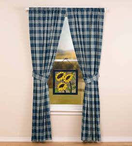 Plaid Rod Pocket Curtains