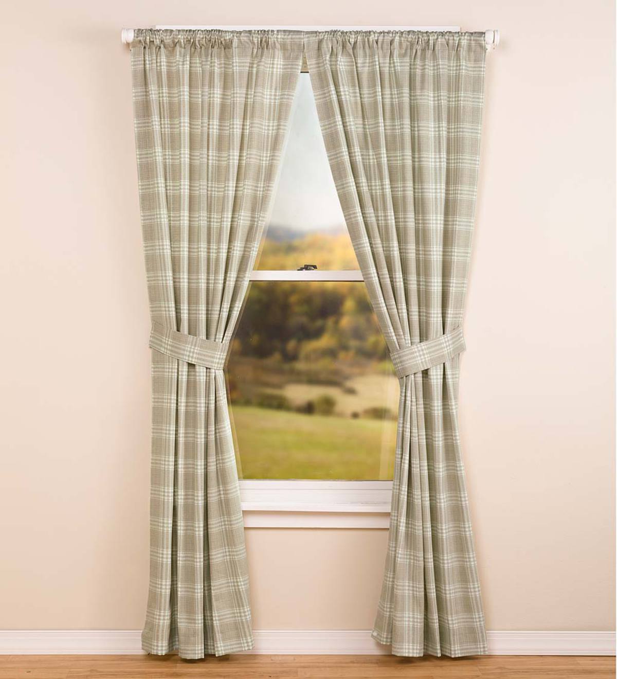 Plaid Rod Pocket Curtains