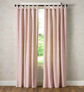 Thermalogic Insulated Ticking Stripe Tab Top Curtain Pair, 84"L Double-Width