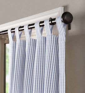 Thermalogic Insulated Ticking Stripe Tab Top Curtain Pair, 95"L