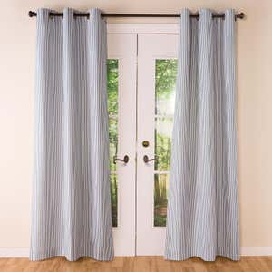 Thermalogic Insulated Ticking Stripe Grommet Top Curtain Pairs