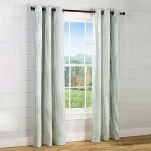 Thermalogic Insulated Ticking Stripe Grommet Top Curtain Pair, 54"L