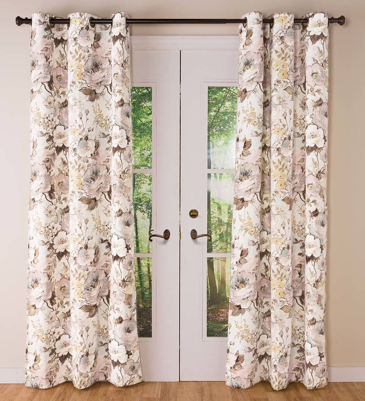 Thermalogic Insulated Bella Donna Floral Grommet-Top Curtains, 84"L Pair Double-Width