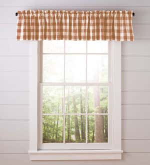 Buffalo Check Rod-Pocket Cotton Curtain Pairs