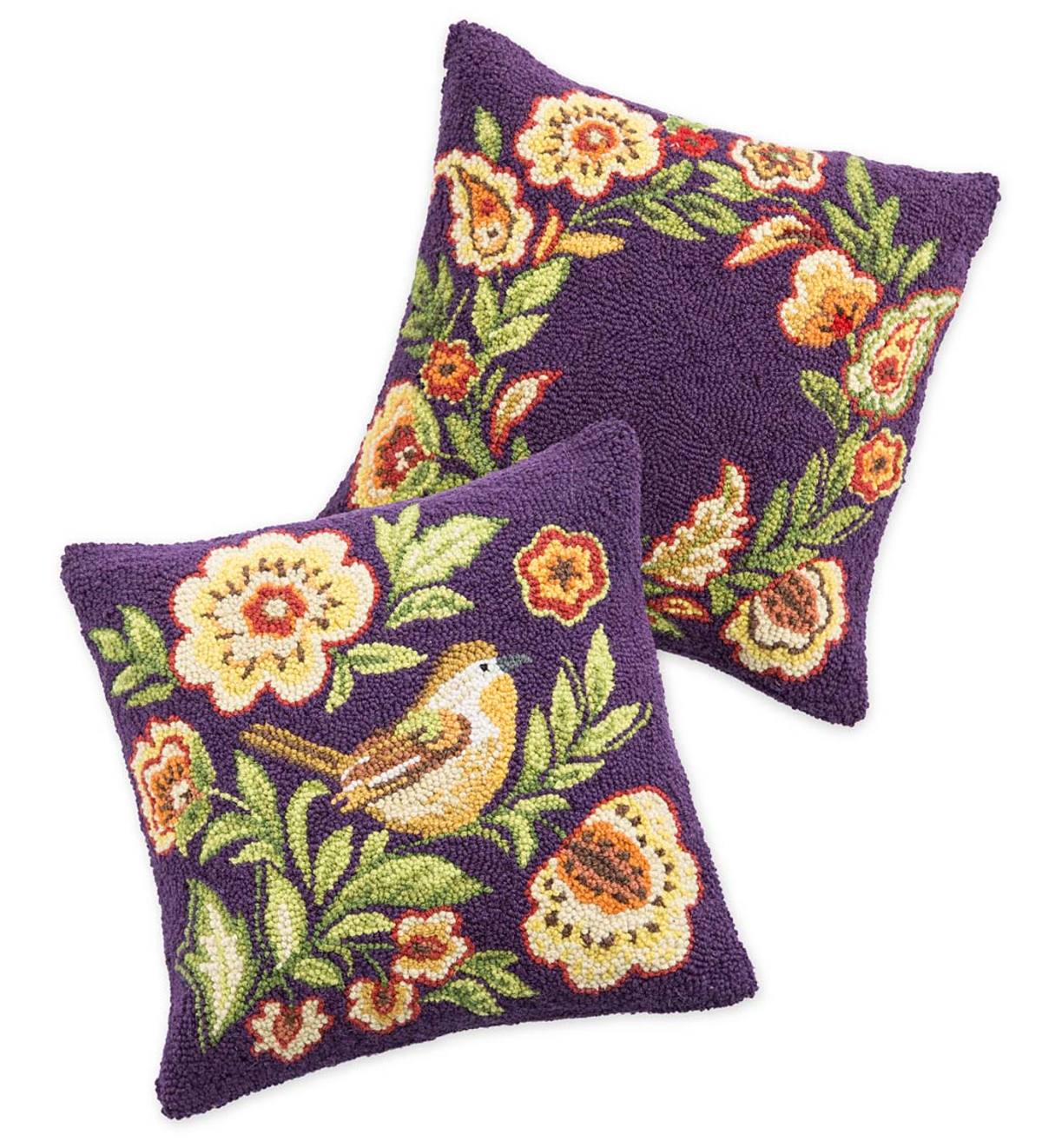 Hand-Hooked Wool Delilah Throw Pillows