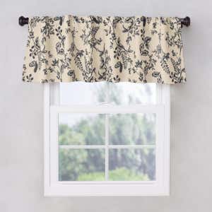 Botanical Toile Insulated Double-Lined Cotton Curtain Panel with Rod Pocket