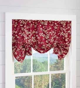 Floral Damask Bow Tie Window Valance