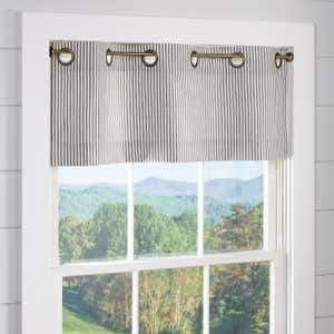 Thermalogic Insulated Ticking Stripe Grommet Top Valance, 40"W x 15"L