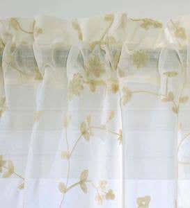 Candlewicking Embroidered Sheer Valance, 52"W x 17"L
