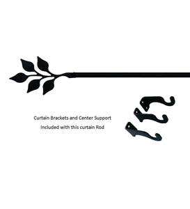 Adjustable Wrought Iron Curtain Rod with Brackets, 30"-60"