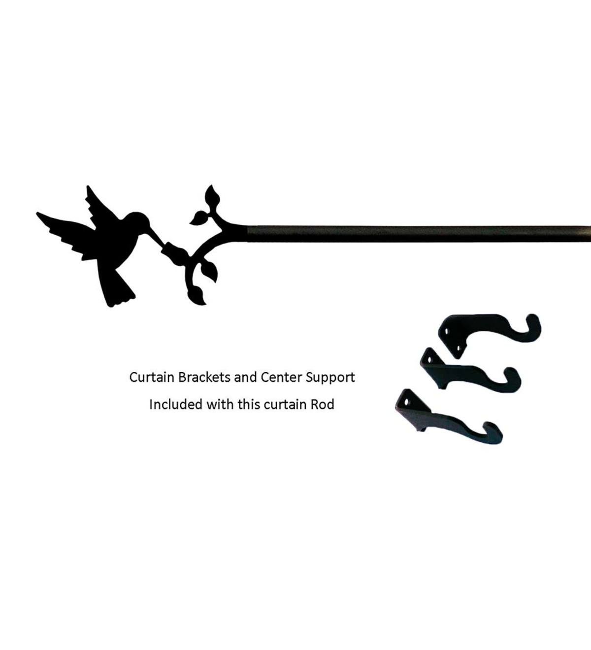 Adjustable Wrought Iron Curtain Rod with Brackets, 30"-60"