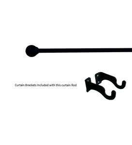Adjustable Wrought Iron Curtain Rod with Brackets, 21"-35"