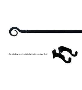 Adjustable Wrought Iron Curtain Rod with Brackets