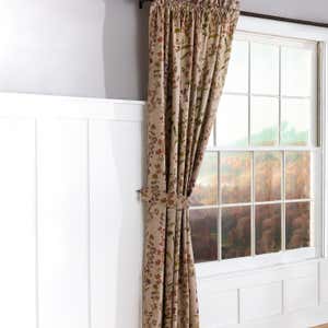 Rockport Floral Linen-Look Curtain Pairs With Tiebacks