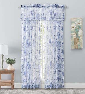 Whimsical Sheer Rod Pocket Panel Curtains and Valance