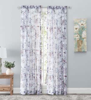 Whimsical Sheer Rod Pocket Panel Curtains and Valance