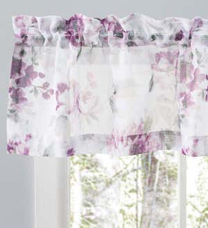 Whimsical Sheer Rod Pocket Valance, 54"W x 13"L