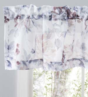 Whimsical Sheer Rod Pocket Valance, 54"W x 13"L