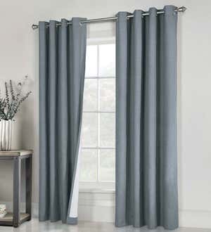 ThermaPlus Slubbed Blackout Curtains with Grommets, 63"L Pair