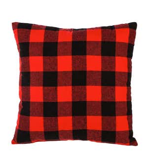 Red Plaid Deer Square Pillow