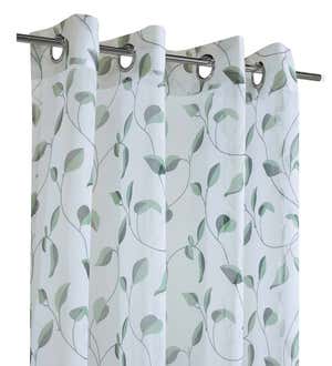 Two-Tone Leaf Outdoor Curtain Panel