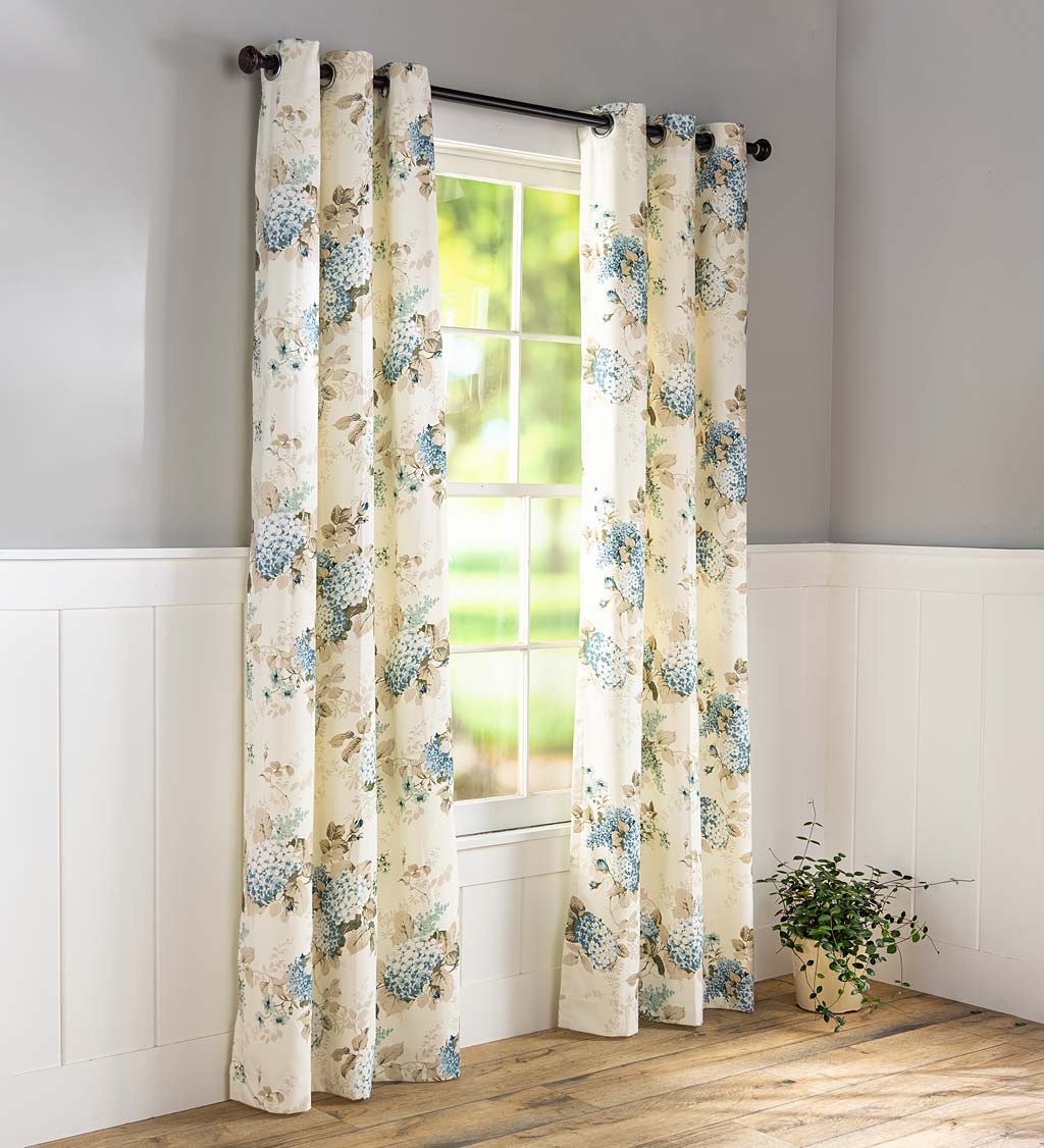 Thermalogic Hydrangea Double Width Curtain Pair, 84"L