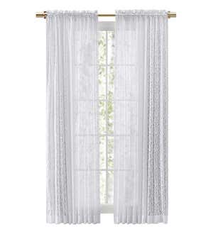 Woven Lace Curtain Panel, 84"L