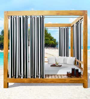 Seascape Striped Outdoor Curtains