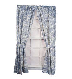 Victoria Park Toile Tailored Tiers, 24"L Pair