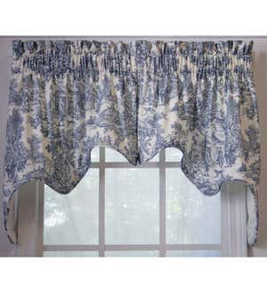 Victoria Park Toile Tailored Tiers, 24"L Pair