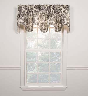 Victoria Park Toile Scalloped Valance, 70"W x 15"L