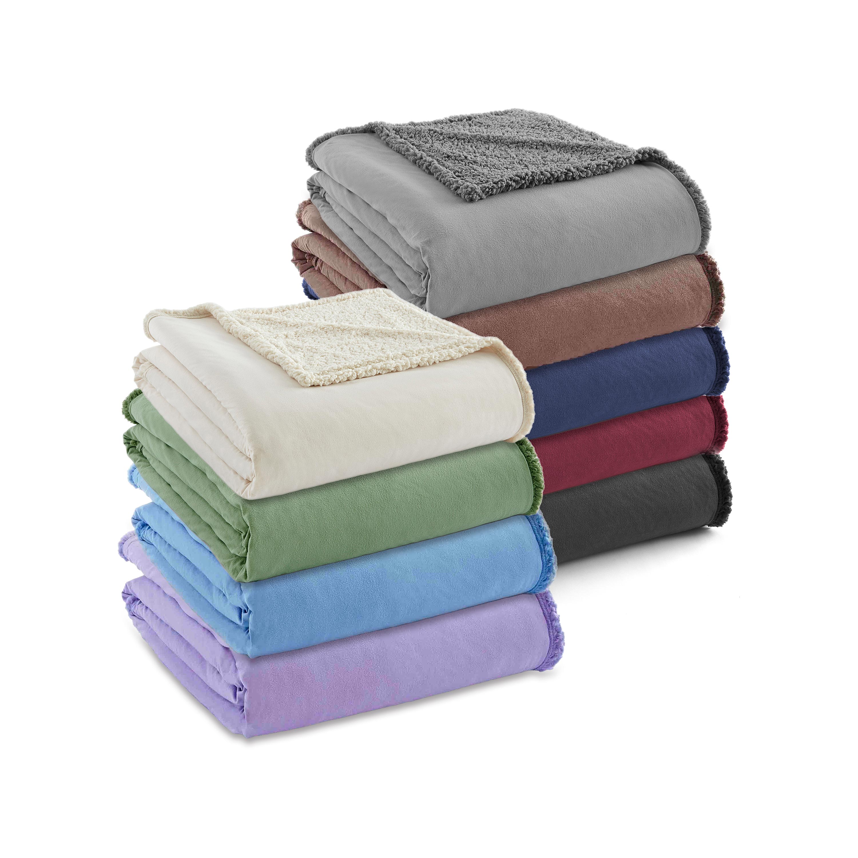 Reversible Solid Micro Flannel® Sherpa Blanket