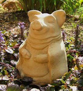 USA-Made Cast Stone Meditating Pig - Classic