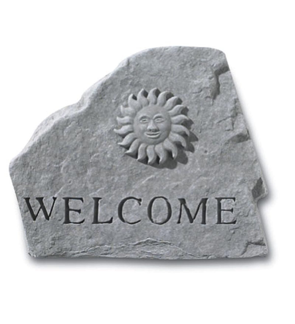 USA-Made Cast Stone Welcome Sun Plaque