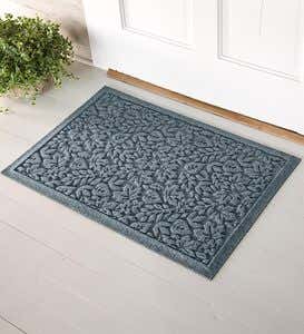 34”W x 51-1/2”L Large Leaves Waterhog Doormat - Medium Brown