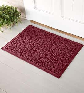 34”W x 51-1/2”L Large Leaves Waterhog Doormat - Medium Brown