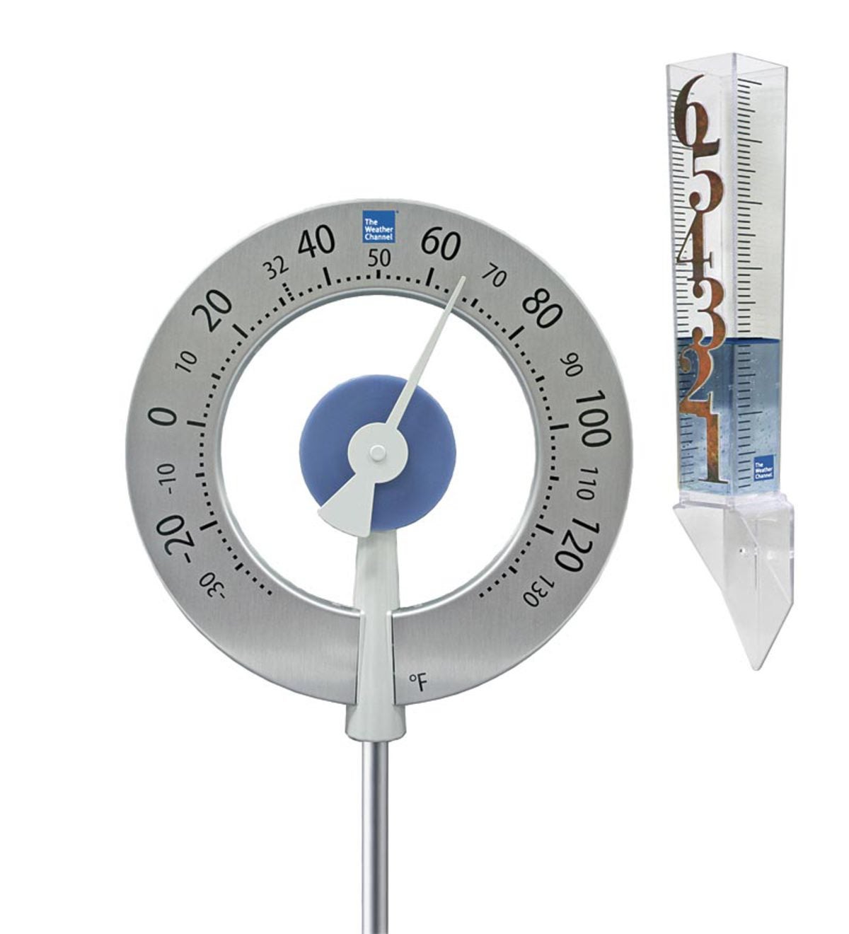 The Weather Channel® Analog Garden Thermometer With Rain Gauge by