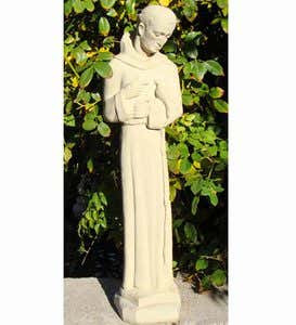 USA-Made Cast Stone Downward Gazing St. Francis Garden Statue