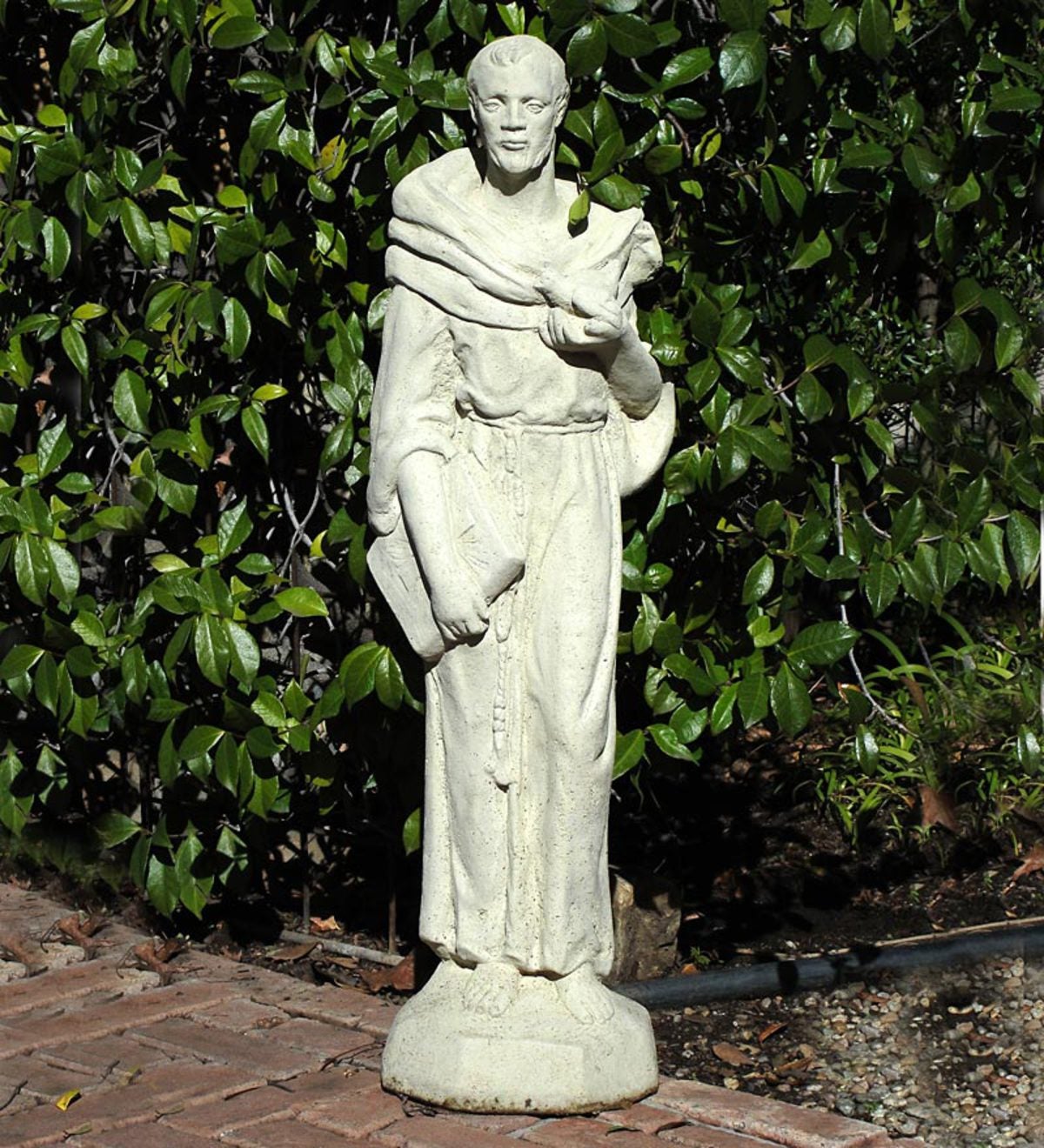 USA-Made Cast Stone Tall Vintage St. Francis Garden Statue