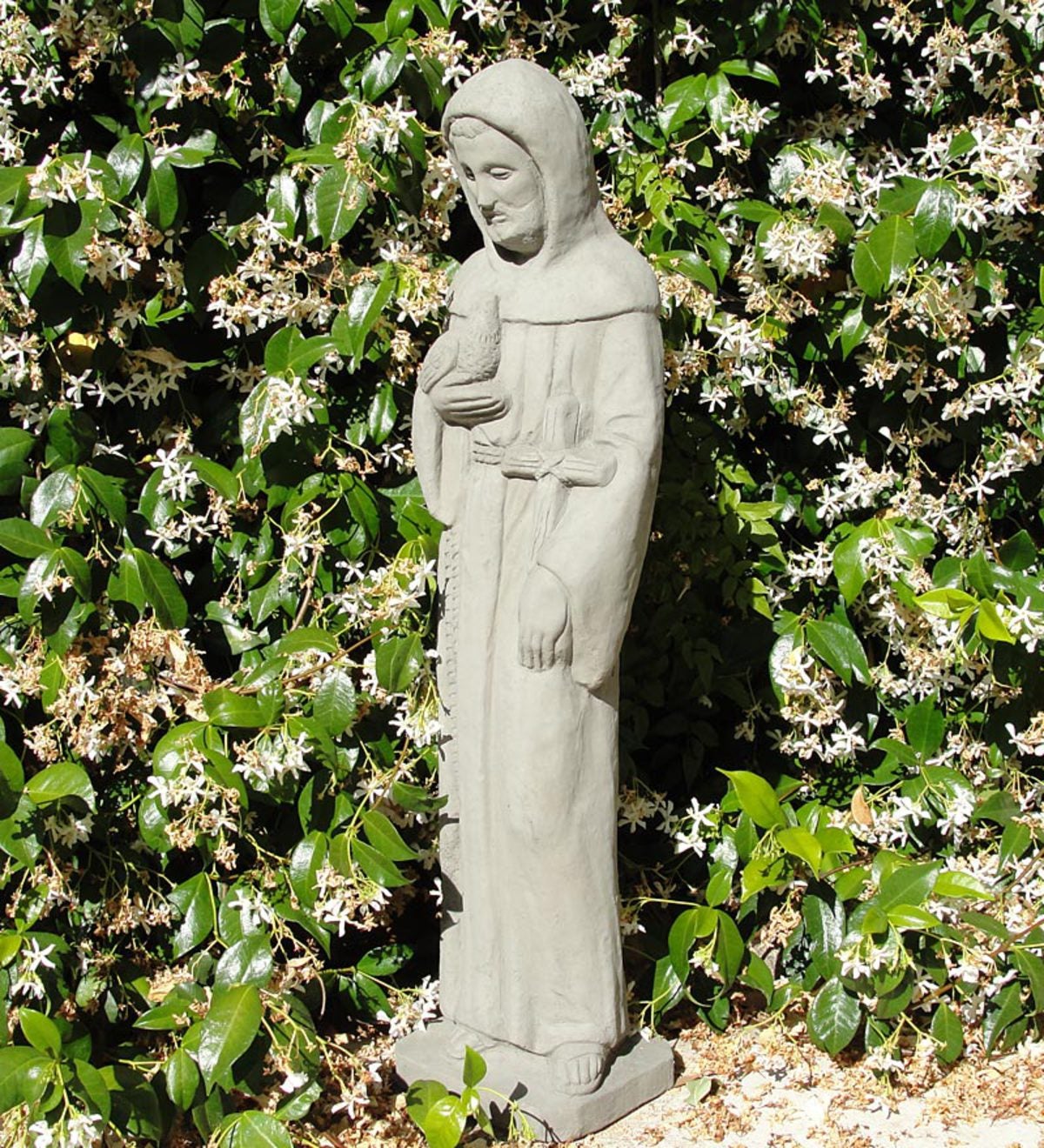 USA-Made Cast Stone Vintage St. Francis Garden Statue