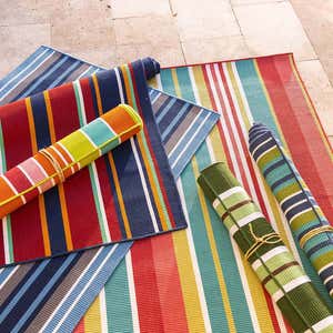 Indoor/Outdoor Dorset Stripe Textured Polyester Rug