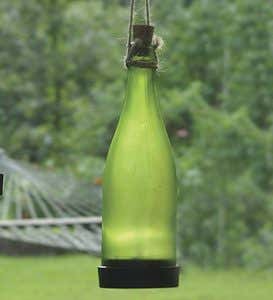 Metal Bottle Tree and 10 Solar Bottles - Red