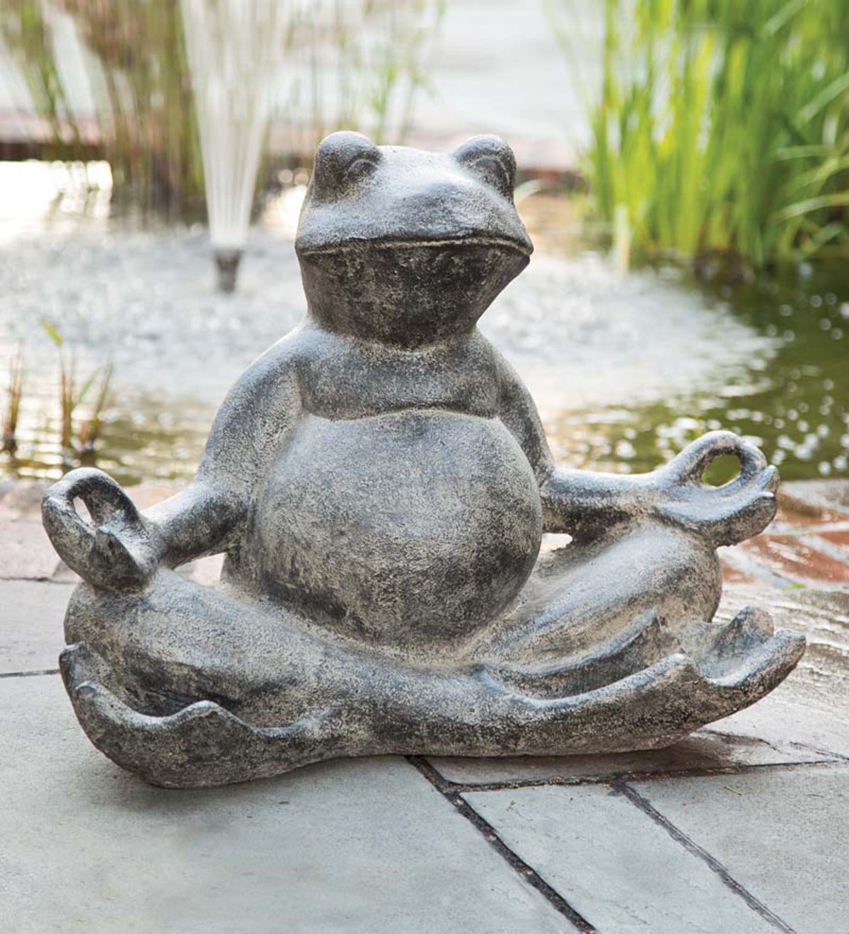 Large Meditating Frog Garden Statue