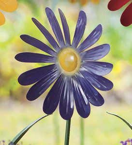 Colorful Daisy Garden Spinners, Set of 2 - Plum