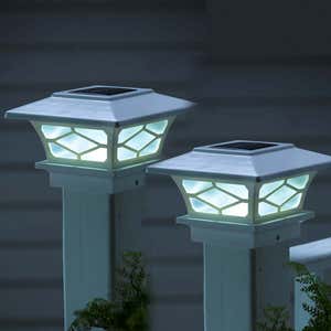 Classic Mission Style Solar Light Post Caps, Set of 2